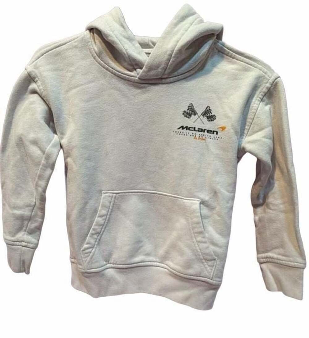 Kids McLaren Formula 1 Team Hoodie Size 5/6 White Graphic